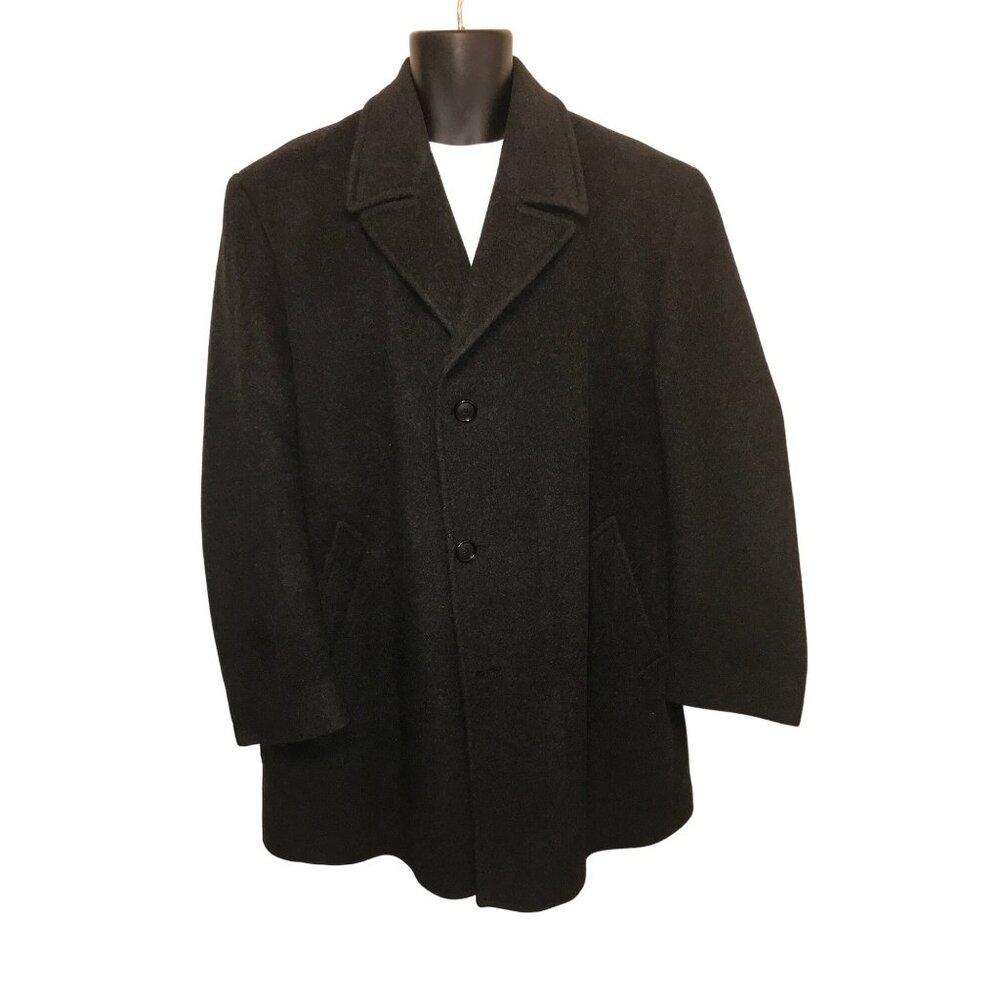Ralph Ralph Lauren Men's VTG Luxe Dark Gray 100% Brushed Lambswool Over Coat